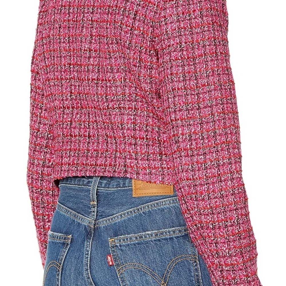 Guess Pink Blazer with Tweed Texture and Structured Silhouette - Picture 2 of 10